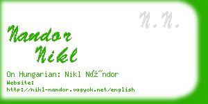 nandor nikl business card